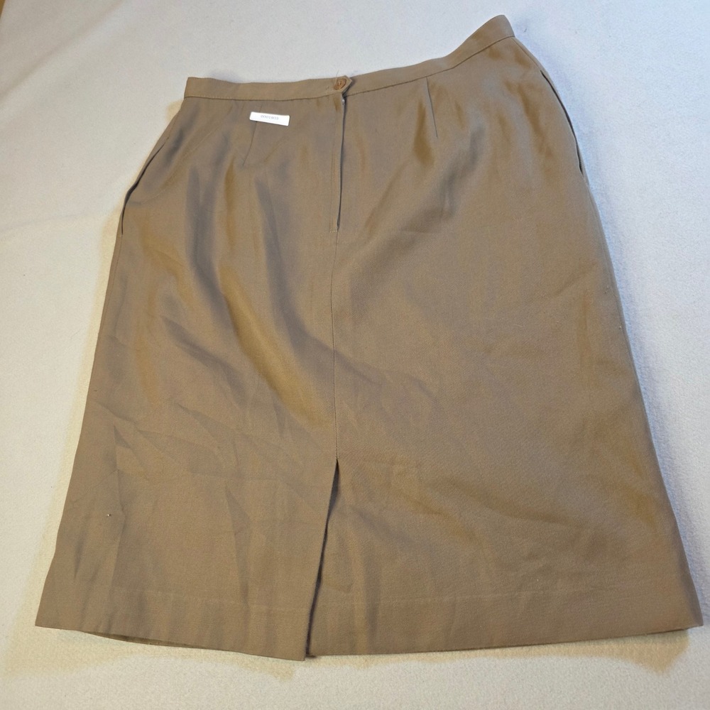 Lauren Alexandra Petites Vintage Tan Khaki Pencil Skirt Size 14 Petite Midi